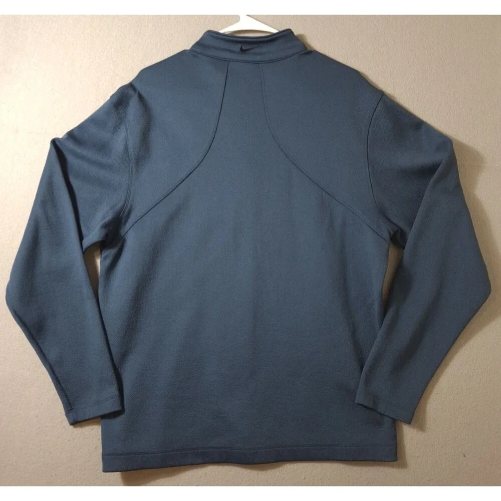 Nike Golf Cover Up Jacket Dri-Fit Mens L Blue Long Sleeve 1/4 Zip Sweater